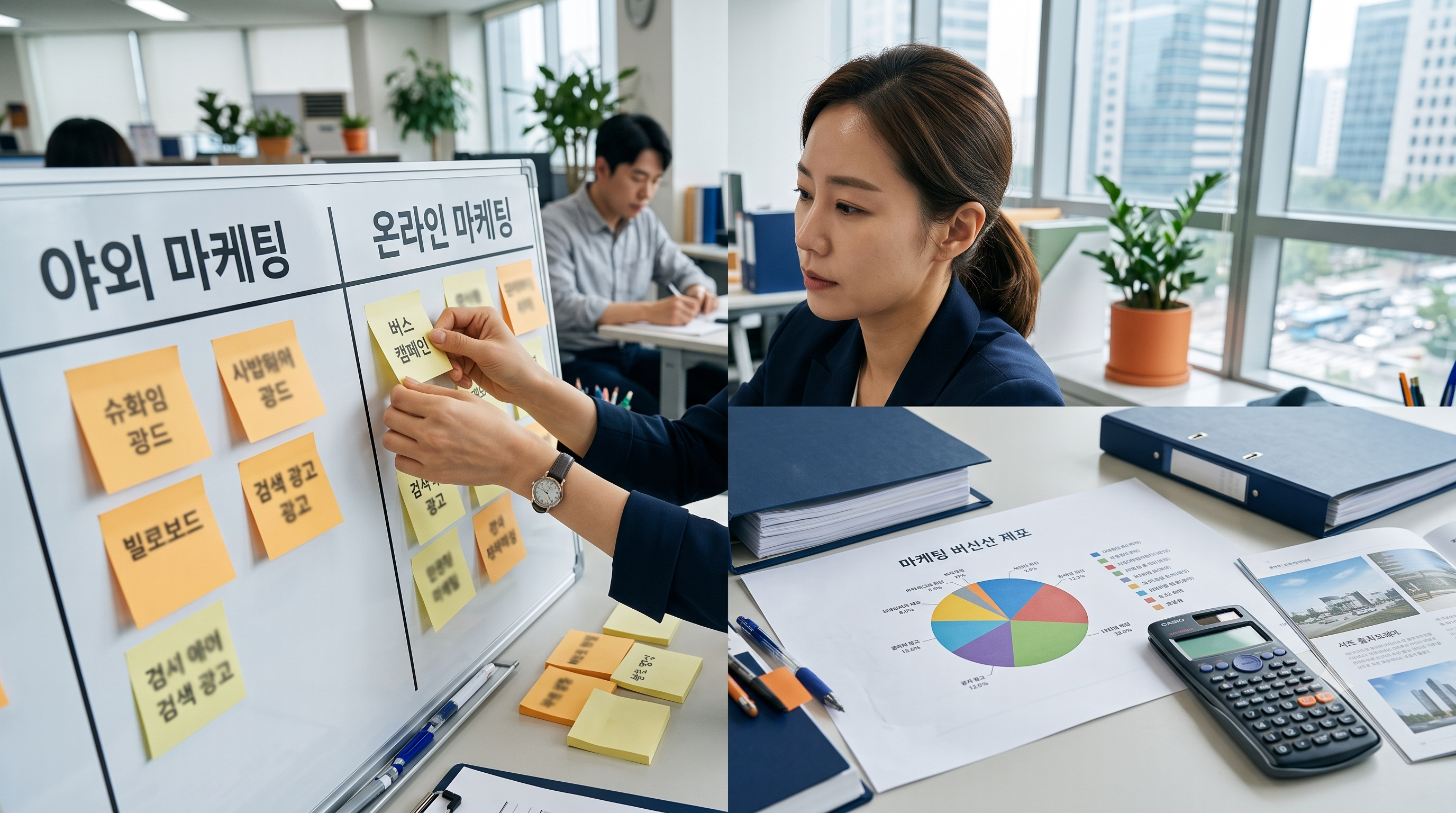 분양광고 예산 배분 — 옥외·온라인 항목별 배분 설계